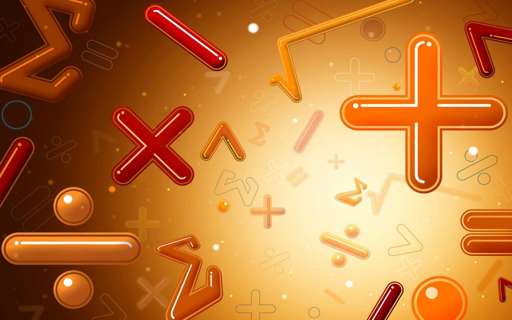 Image showing Maths symbols on a bright background to symbolise private tuition session