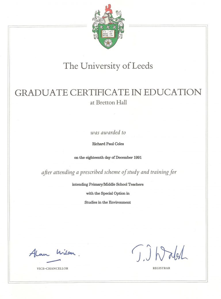 post-graduate-certificate-in-education-university-of-leeds-1991